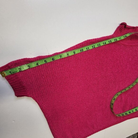 Pink  Soft Feel Sweater Poncho Shrug Short Sleeve Top - Picture 12 of 12